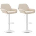 Miniatyrbild 2 av 4: CLP Set med 2 Design Barstolar Braga I Konstläder I Höjdjusterbara I Med Ryggstöd och Ergonomisk Fotstöd - Beige