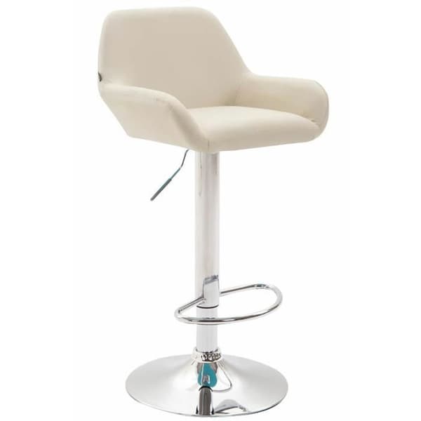 CLP Set med 2 Design Barstolar Braga I Konstläder I Höjdjusterbara I Med Ryggstöd och Ergonomisk Fotstöd - Beige