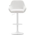 Miniatyrbild 3 av 3: CLP Set med 2 Barstolar Design Braga Syntetiskt Skinn I Höjdjusterbar I Med Ryggstöd Och Ergonomisk Fotstöd - Vit