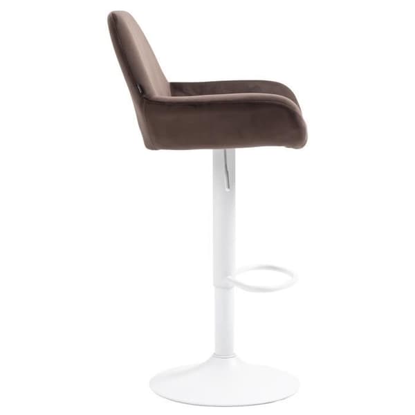 Braga Velvet Barpall med justerbar vridbar sits och metallben, brun-vit