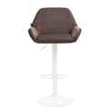 Miniatyrbild 2 av 3: Braga Velvet Barpall med justerbar vridbar sits och metallben, brun-vit