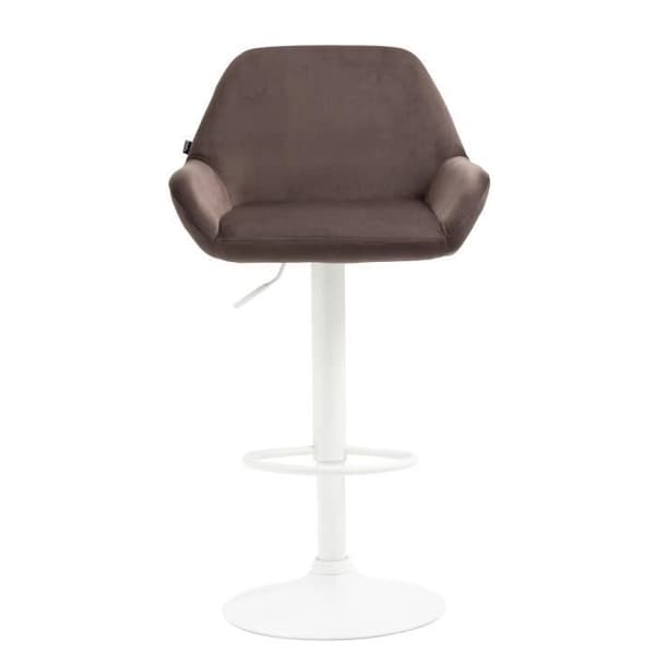 Braga Velvet Barpall med justerbar vridbar sits och metallben, brun-vit