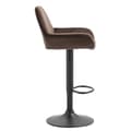 Miniatyrbild 3 av 3: Braga Velvet Barpall med justerbar vridbar sits och metallben, brun-svart