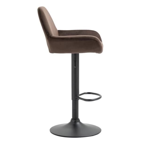 Braga Velvet Barpall med justerbar vridbar sits och metallben, brun-svart