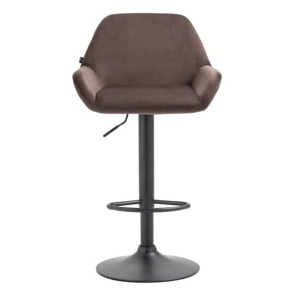 Braga Velvet Barpall med justerbar vridbar sits och metallben, brun-svart