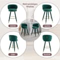 Miniatyrbild 2 av 4: Barstol - Noname - 360° - Sammet - Massivt trä - Grön - 2-pack