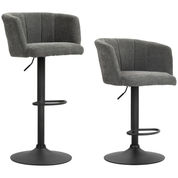 Rootz Barstole Sæt på 2 - Shell Back - Højdejusterbare stole - Komfortfodstøtte - 59 cm x 53 cm x 89-110cm