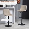 Miniatyrbild 5 av 11: Rootz justerbar svängbar barstolar set - Retro kökpallar - faux läderstångar - Höjd justerbar - 42x47.5x90.5-111.5 cm brunsvart