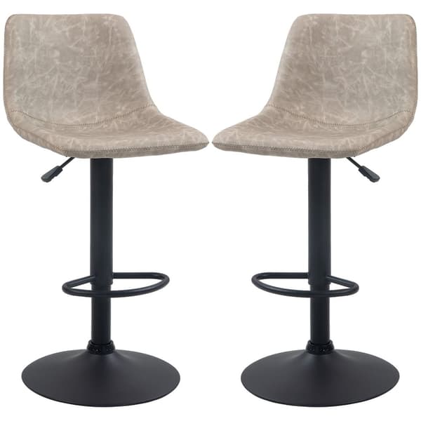 Rootz Säädettävät kääntyvän baarin jakkarat - Retro -keittiön jakkarat - Faux Nahkapalkin tuolit - Korkeus säädettävä - 42x47.5x90,5-111,5 cm ruskeamu