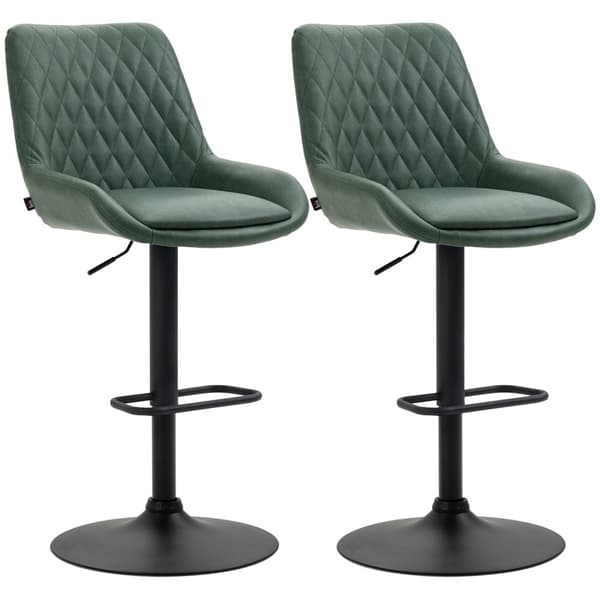 Rootz Sarja 2 keinotekoista nahkapalkin jakkaraa - Säädettävät keittiön korkeat tuolit - Käännölliset baarikolut - Mukava jalkatuki - 51x59x97-117cm -