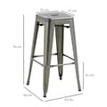 Miniatyrbild 3 av 7: ROTZ SET AV 4 INDUSTRIAL Barstolar - Metallstapelbara stolar - Loftstil Sitting - Footstödkomfort - 43L x 43W x 76H cm
