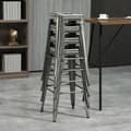 Miniatyrbild 5 av 7: ROTZ SET AV 4 INDUSTRIAL Barstolar - Metallstapelbara stolar - Loftstil Sitting - Footstödkomfort - 43L x 43W x 76H cm