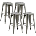 Miniatyrbild 6 av 7: ROTZ SET AV 4 INDUSTRIAL Barstolar - Metallstapelbara stolar - Loftstil Sitting - Footstödkomfort - 43L x 43W x 76H cm