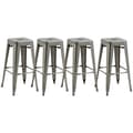 Miniatyrbild 1 av 7: ROTZ SET AV 4 INDUSTRIAL Barstolar - Metallstapelbara stolar - Loftstil Sitting - Footstödkomfort - 43L x 43W x 76H cm