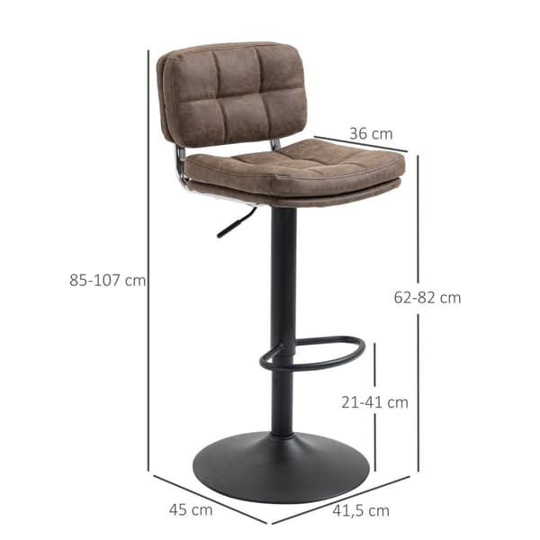 Rootz Sarja 2 vintage -palkkituolia - Korkeuden säädettävät kääntyvät jakkarat - pehmustetut vastatuolit - 41,5 W x 45d x 85-107H cm