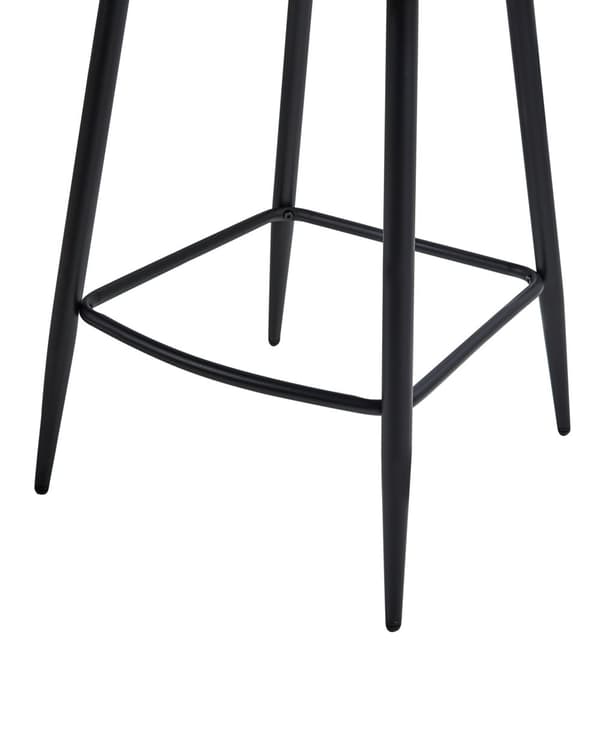 Sett med 2 Barstoler Lys Beige Stofftrekk med Fløyelsarmlener Retro Design