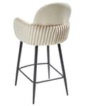 Miniatyrbillede 6 af 11: Barstole med Armlæn Beige Sæt af 2 Høj Køkkenstole Retro Ryglæn Design Fodstøtte Counterstol til Barbord Stole til Køkkenø