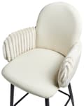 Miniatyrbillede 7 af 11: Barstole med Armlæn Beige Sæt af 2 Høj Køkkenstole Retro Ryglæn Design Fodstøtte Counterstol til Barbord Stole til Køkkenø