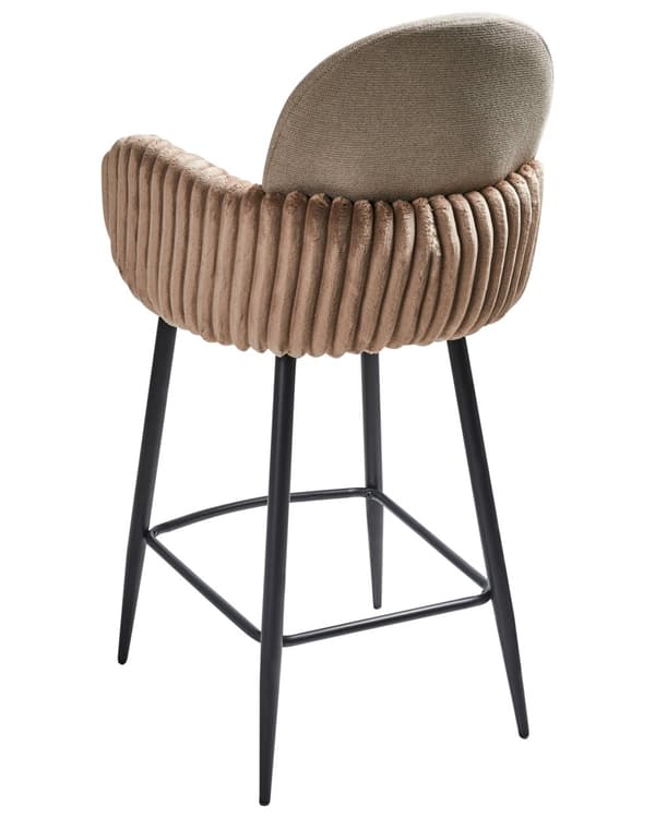 Barstole med Armlæn Taupe Sæt af 2 Høj Køkkenstole Retro Ryglæn Design Fodstøtte Counterstol til Barbord Stole til Køkkenø