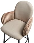 Miniatyrbillede 7 af 11: Barstole med Armlæn Taupe Sæt af 2 Høj Køkkenstole Retro Ryglæn Design Fodstøtte Counterstol til Barbord Stole til Køkkenø