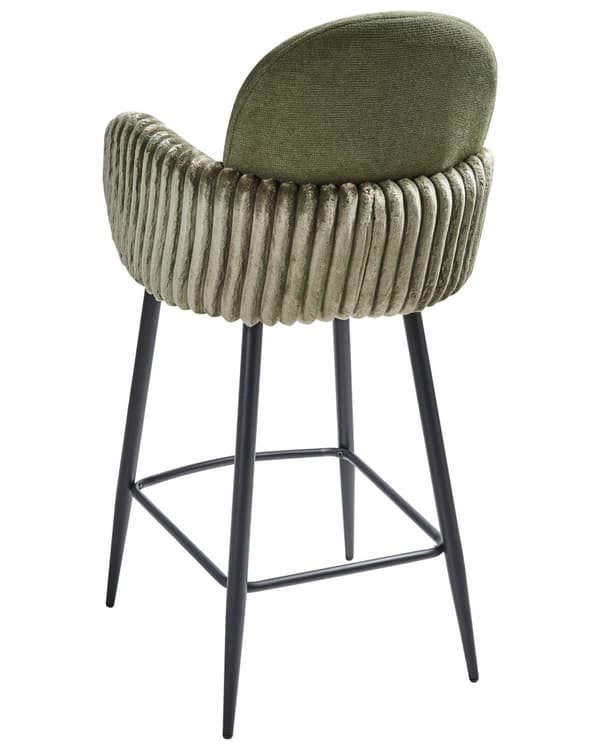 Barstole med Armlæn Grøn Sæt af 2 Høj Køkkenstole Retro Ryglæn Design Fodstøtte Counterstol til Barbord Stole til Køkkenø
