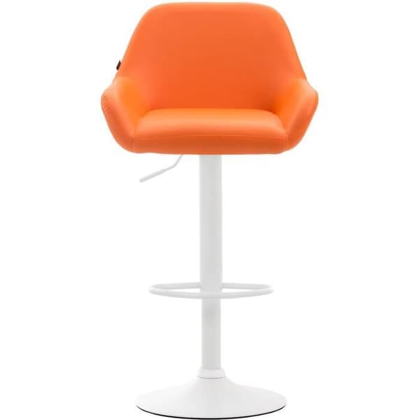 Barstol -MAGNIEUCuirette Vit (Orange)