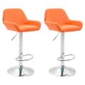 Miniatyrbild 2 av 3: CLP 2-Pack Design Barstolar Braga Konstläder I Höjdjusterbara I Med Ryggstöd Och Ergonomisk Fotstöd - Orange