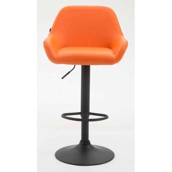 Set med 2 barstolar Braga i Syntetläder, Orange-Svart