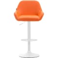 Miniatyrbild 4 av 4: CLP 2-Pack Design Barstolar Braga Konstläder I Höjdjusterbara I Med Ryggstöd Och Ergonomisk Fotstöd - Orange