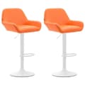 Miniatyrbild 2 av 4: CLP 2-Pack Design Barstolar Braga Konstläder I Höjdjusterbara I Med Ryggstöd Och Ergonomisk Fotstöd - Orange