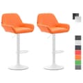 Miniatyrbild 1 av 4: CLP 2-Pack Design Barstolar Braga Konstläder I Höjdjusterbara I Med Ryggstöd Och Ergonomisk Fotstöd - Orange