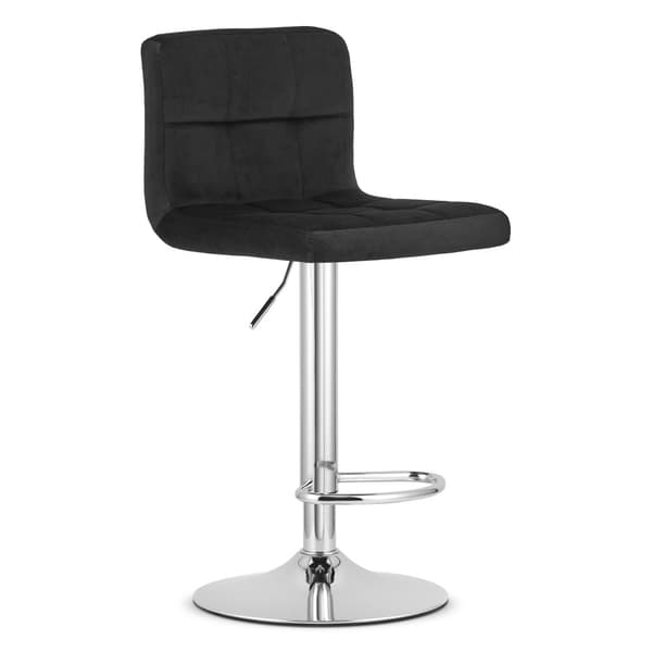 PROT skammel - sort fløjl / krom base x 2