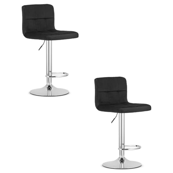 PROT skammel - sort fløjl / krom base x 2