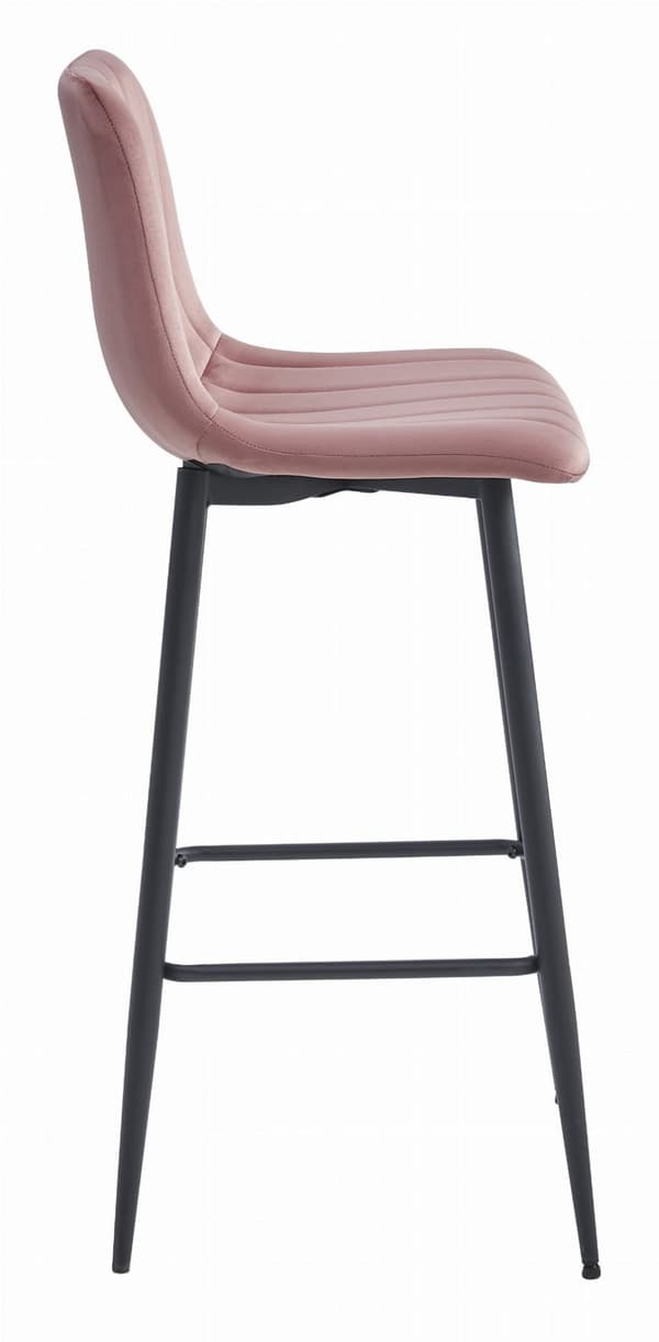 POZZA skammel - mørk pink fløjl / sorte ben x 1