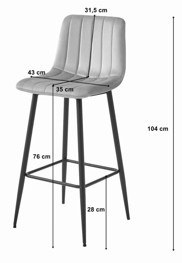 POZZA pall - svart sammet / svarta ben x 4