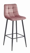 Miniatyrbillede 1 af 4: ARCETO skammel - mørk pink fløjl / sorte ben x 4