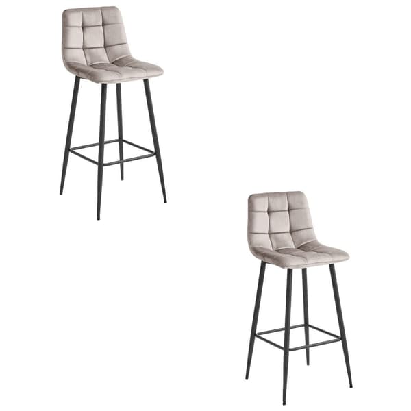ARCETO pall - mörkbeige sammet / svarta ben x 2