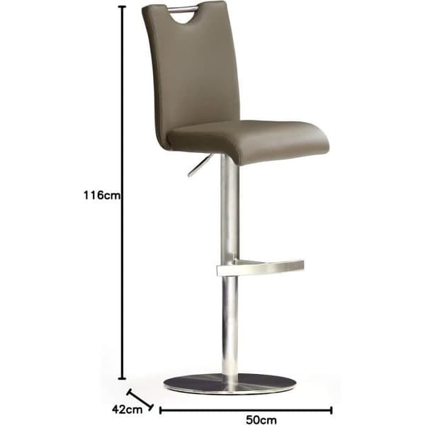 Barstol Robas Lund INOX borstad Cappuccino 50 x 42 x 116 cm