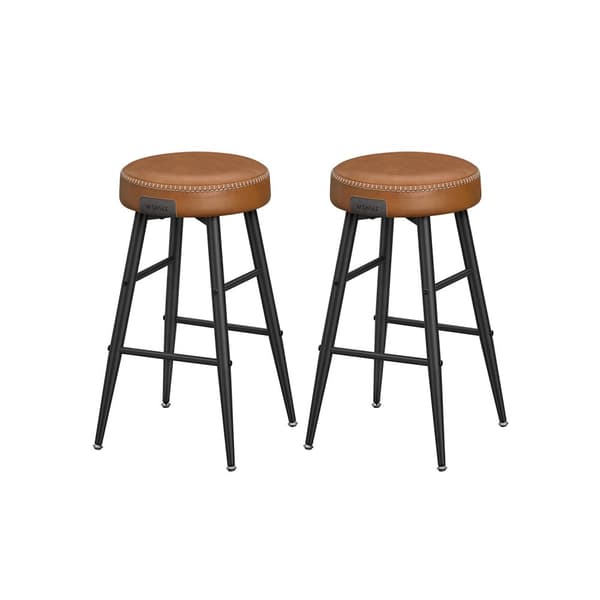 Barstolar, Echo Kollektion, 2-pack, Konstläder, 49,5x49,5x63 cm, Karamellbrun.