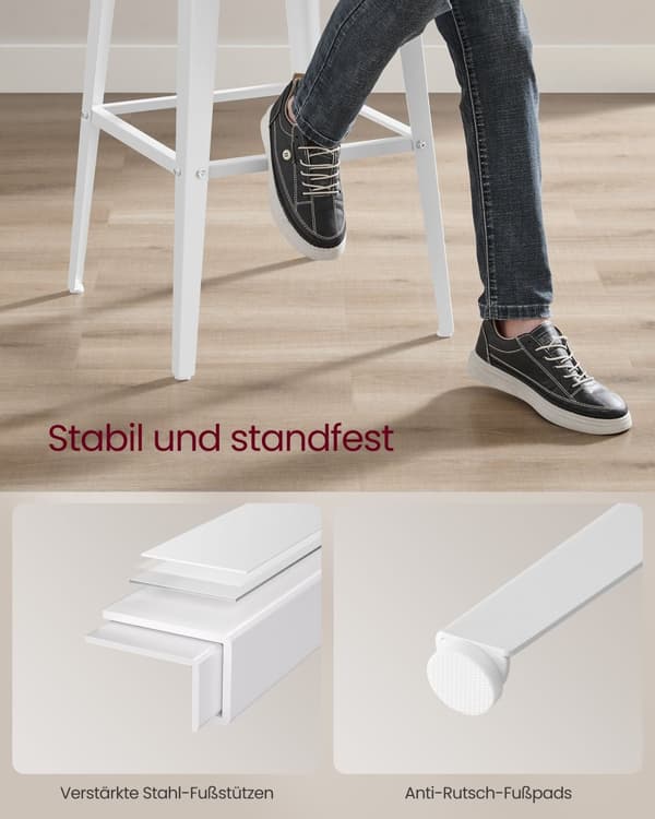 Barstol, VASAGLE set om 2, 45.4x45.4x102.2 cm, Vetebrun