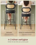 Miniatyrbillede 6 af 6: Barstol, VASAGLE LBC087B01, 48x46x92 cm, Sort