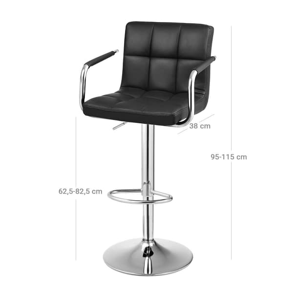 Barstol, Songmics, 54x48x53 cm, Svart