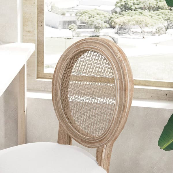Rootz Sarja 2 Louis XVI -mitalion baarituolia - Counter -jakkarat - Pilliset istuimet - Ergonominen mukavuus - 48 x 56 x 118 cm valkoinen, ruskea