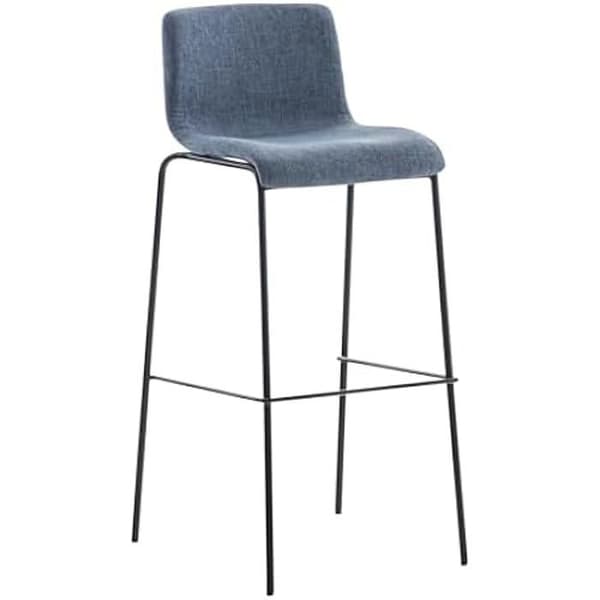 Barstol - CLP - Design i Tyg - Sitt Höjd 76 cm - Metallfot - Inbyggd Fotstöd