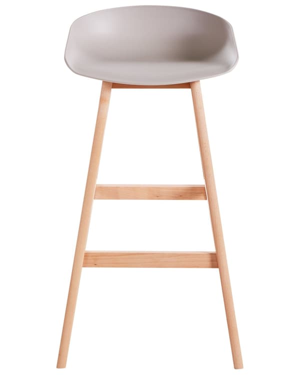 Sett med 2 Barkrakker i Lyst Tre og Taupe Plast 85 cm Sete Barstol