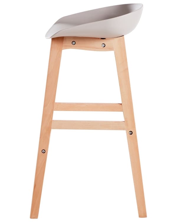 Sett med 2 Barkrakker i Lyst Tre og Taupe Plast 85 cm Sete Barstol