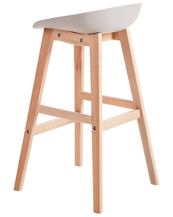 Sett med 2 Barkrakker i Lyst Tre og Taupe Plast 85 cm Sete Barstol