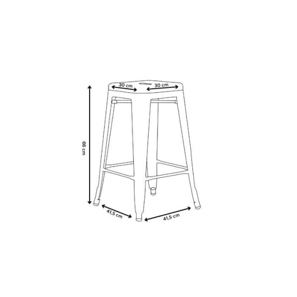 Set om 4 barstolar i industriell stil, glänsande grangrön - Höjd 66 cm
