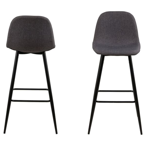 2 x Wilma barstol stoff grå.