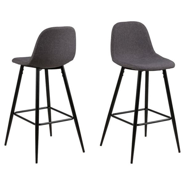 2 x Wilma barstol stoff grå.